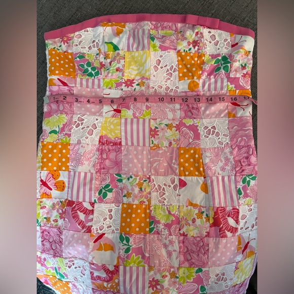 Vintage Lilly Pulitzer White Label strapless 2 minute sewn patch dress EUC Sz 14 - Picture 10 of 11